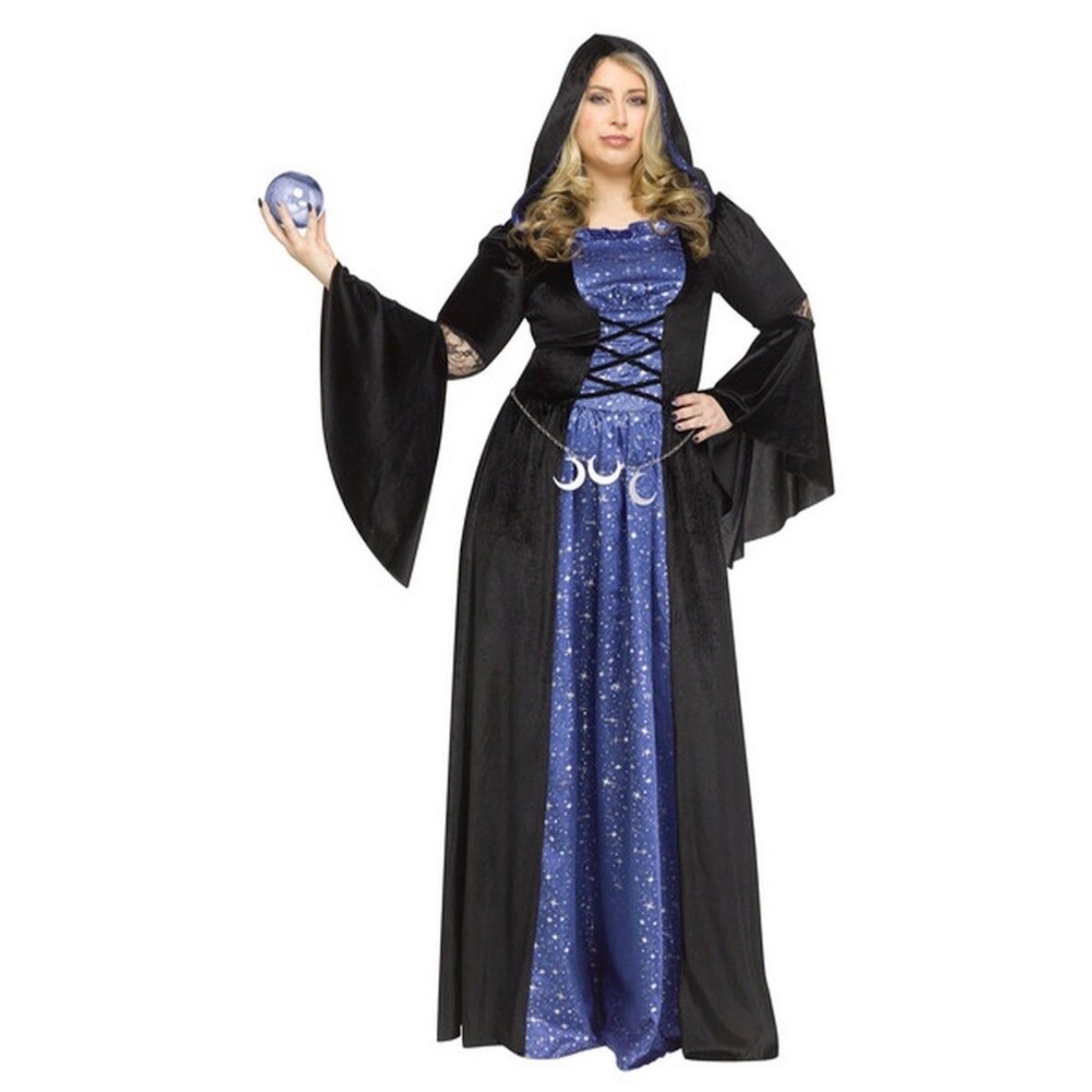 Fun World Moonlight Sorceress Witch Costume Hooded Gown Plus Size 3X